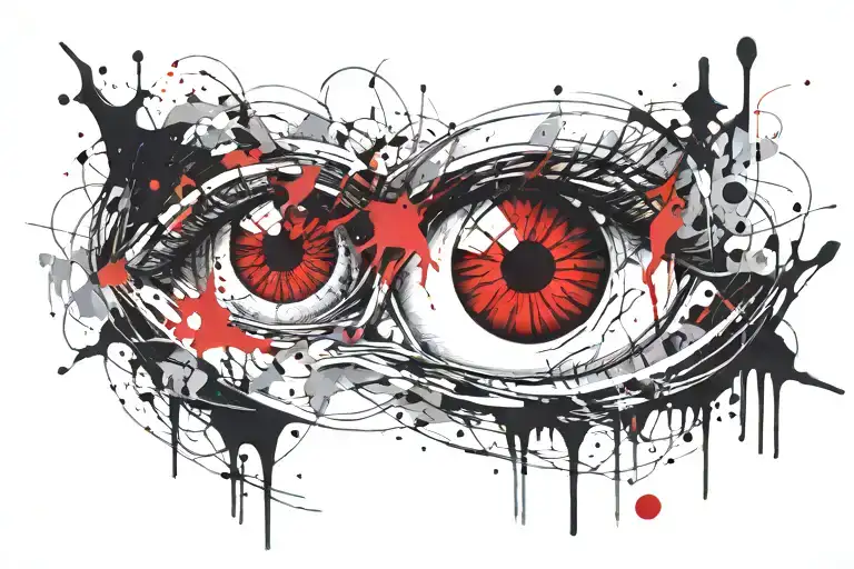 eyes notes waves tattoo design idea