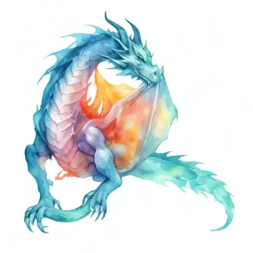 dragon patronus, blue tattoo design idea