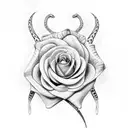 Snake butterfly rose tattoo design idea