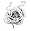 Snake butterfly rose tattoo design idea