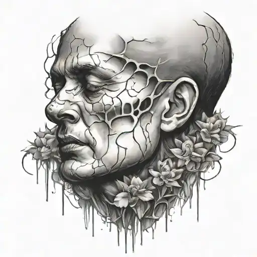 depression alone tattoo design idea