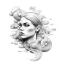 words in clouds tattoo design idea