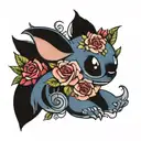 stich with roses   tattoo design idea