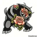 stich with roses   tattoo design idea