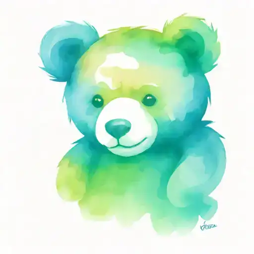 teddy bear dead without eye  tattoo design idea