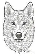 white Siberian husky face tattoo design idea
