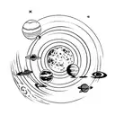 solar system tattoo design idea