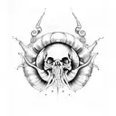 snail with skull tattoo design idea