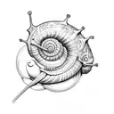 snail with skull tattoo design idea