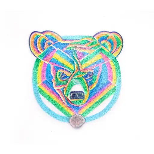 A Pink Triangle on a Rainbow Flag, with a Bear wearing Leather And a Red Ball Gag tattoo design idea