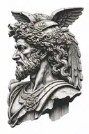 antik greek statue tattoo design idea
