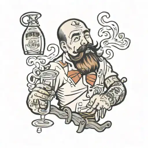 drunk father tattoo design idea