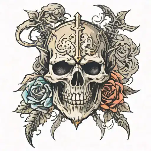 game dark souls skull tattoo tattoo design idea