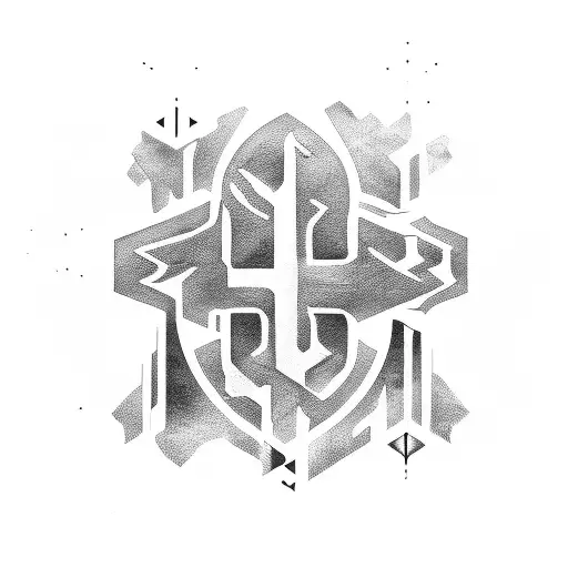 abstract black metal text that says enby tattoo design idea