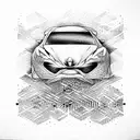car drift tattoo design idea