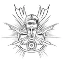 Abstract representation of a car transforming into a guardian angel in memory of dad tattoo design idea
