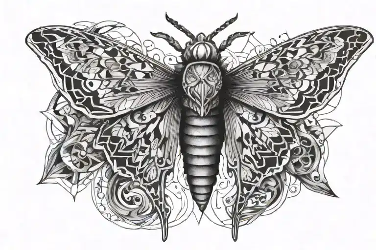 moth death tattoo design idea