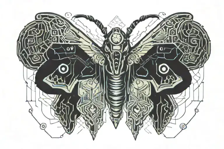 moth death tattoo design idea