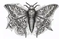 moth death tattoo design idea