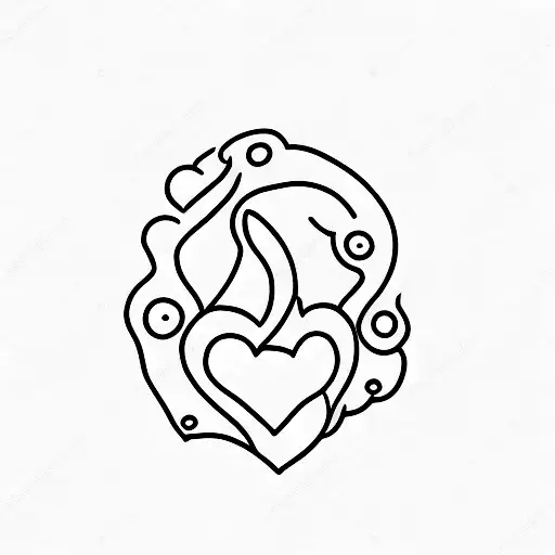 A minimalist design of a hand holding a heart, representing the caring nature of occupational therapy tattoo design idea