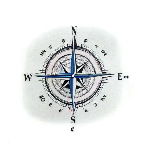 nautical compass tattoo chest