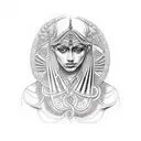 utu god , inanna goddess for under arm sleeve tattoo design idea