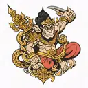 Thai Hanuman tattoo design idea