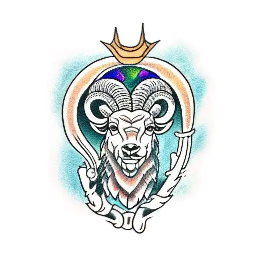 Wild Ram muscle tattoo design idea