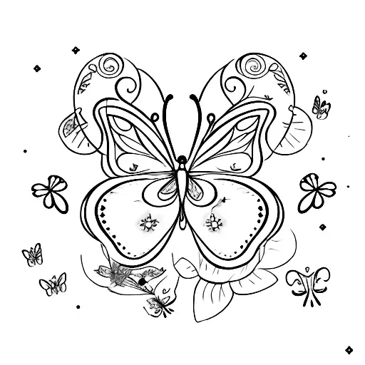 Butterfly let it go tattoo design idea