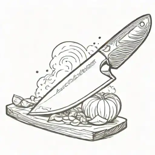 chef knife tattoo design idea