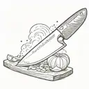 chef knife tattoo design idea