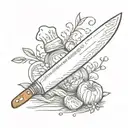 chef knife tattoo design idea