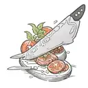 chef knife tattoo design idea
