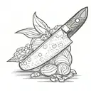 chef knife tattoo design idea