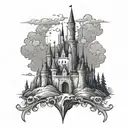 castle tattoo design idea