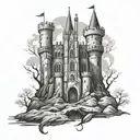 castle tattoo design idea