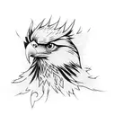 Abstract graffiti-inspired eagle tattoo design idea