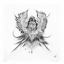 Abstract graffiti-inspired eagle tattoo design idea