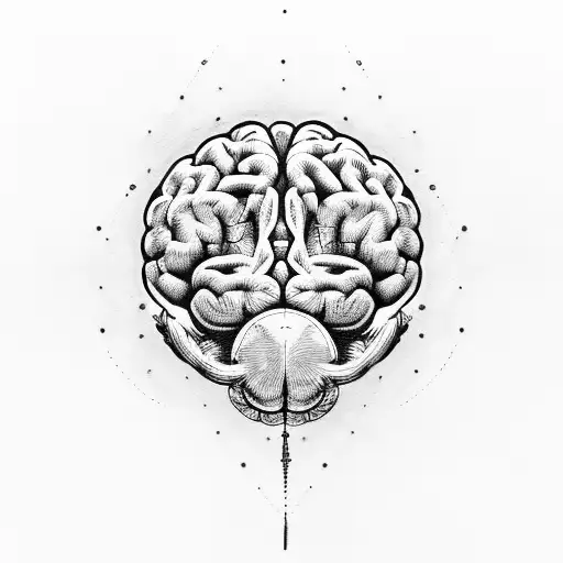 messy brain tattoo design idea