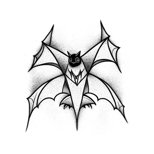 nightly Forest  evolving into many bats tattoo design idea