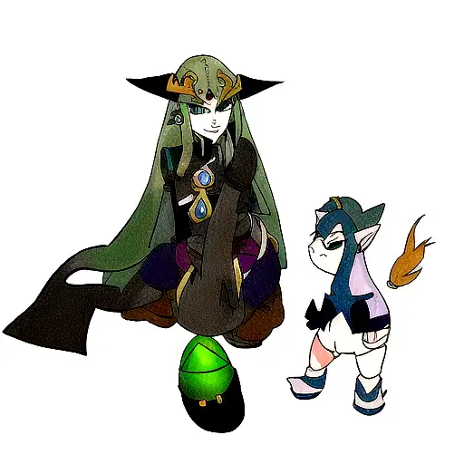 midna from twilight princess inspecting a rupee tattoo design idea