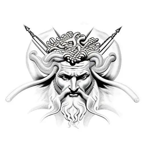 zeus,Morpheus,Medusa,Neptune  tattoo design idea