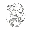 Abstract representation of a race cycling track intertwined with the iconic hairpin turns of Alpe d'Huez tattoo design idea