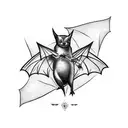 bat wings tattoo design idea