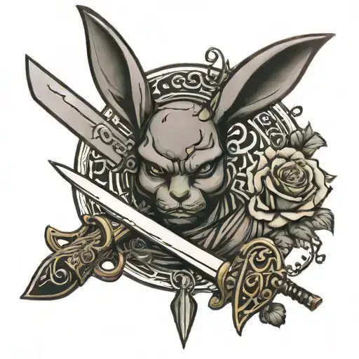 playboy X Brotherhood sword tattoo design idea