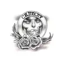 large coffin tattoo design idea