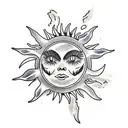 Moon and Sun  tattoo design idea