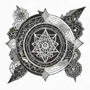 Symbols of the goddesses Hecate, Gaia, Kali and Lilith. tattoo design idea