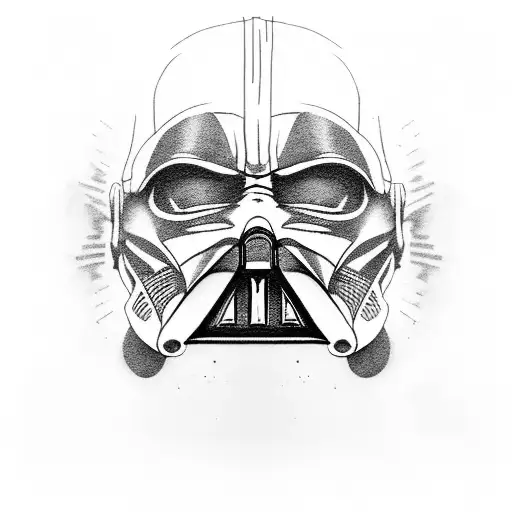 half Anakin Skywalker face half Darth Vader mask divided by lightsaber  tattoo design idea