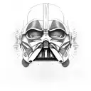 half Anakin Skywalker face half Darth Vader mask divided by lightsaber  tattoo design idea